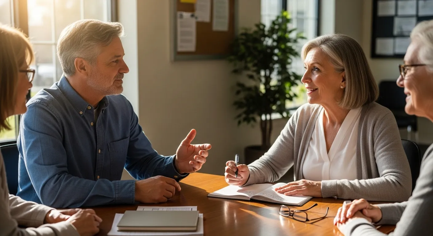Photo-realistic, senior-friendly scene that visually introduces the section titled 'A Retiree's Scenario: Putting the Plan into Action'.