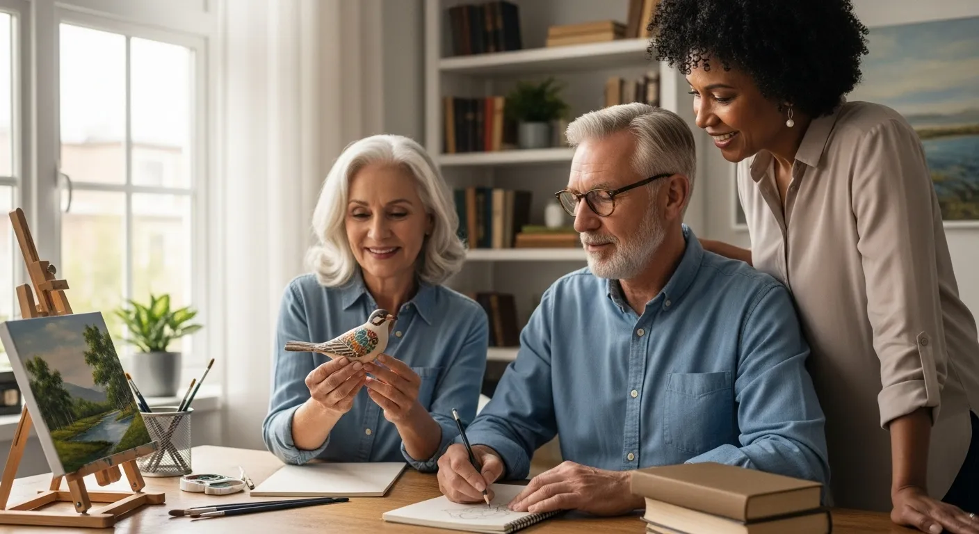 Photo-realistic, senior-friendly scene that visually introduces the section titled 'Why a Retirement Hobby is More Than Just a Pastime'.