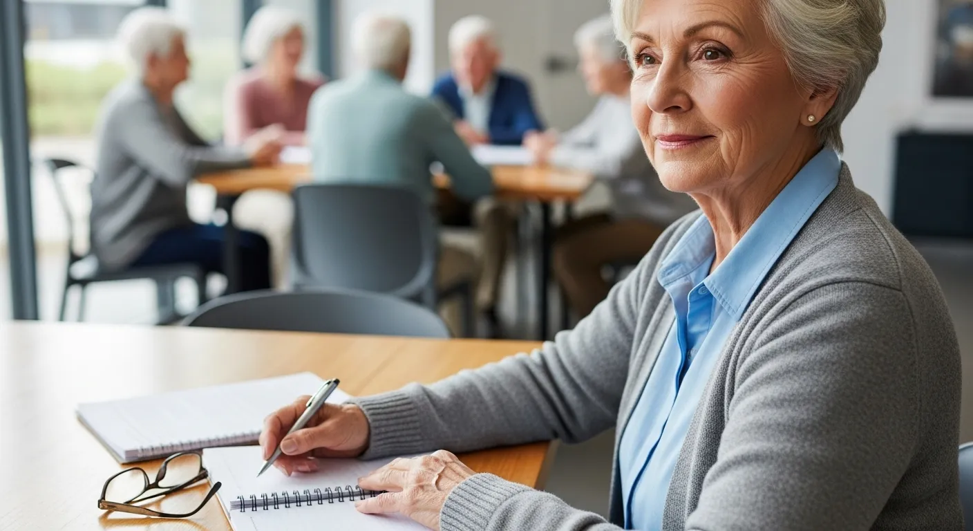 Photo-realistic, senior-friendly scene that visually introduces the section titled 'A Retiree's Scenario: Margaret's Move to Denver'.