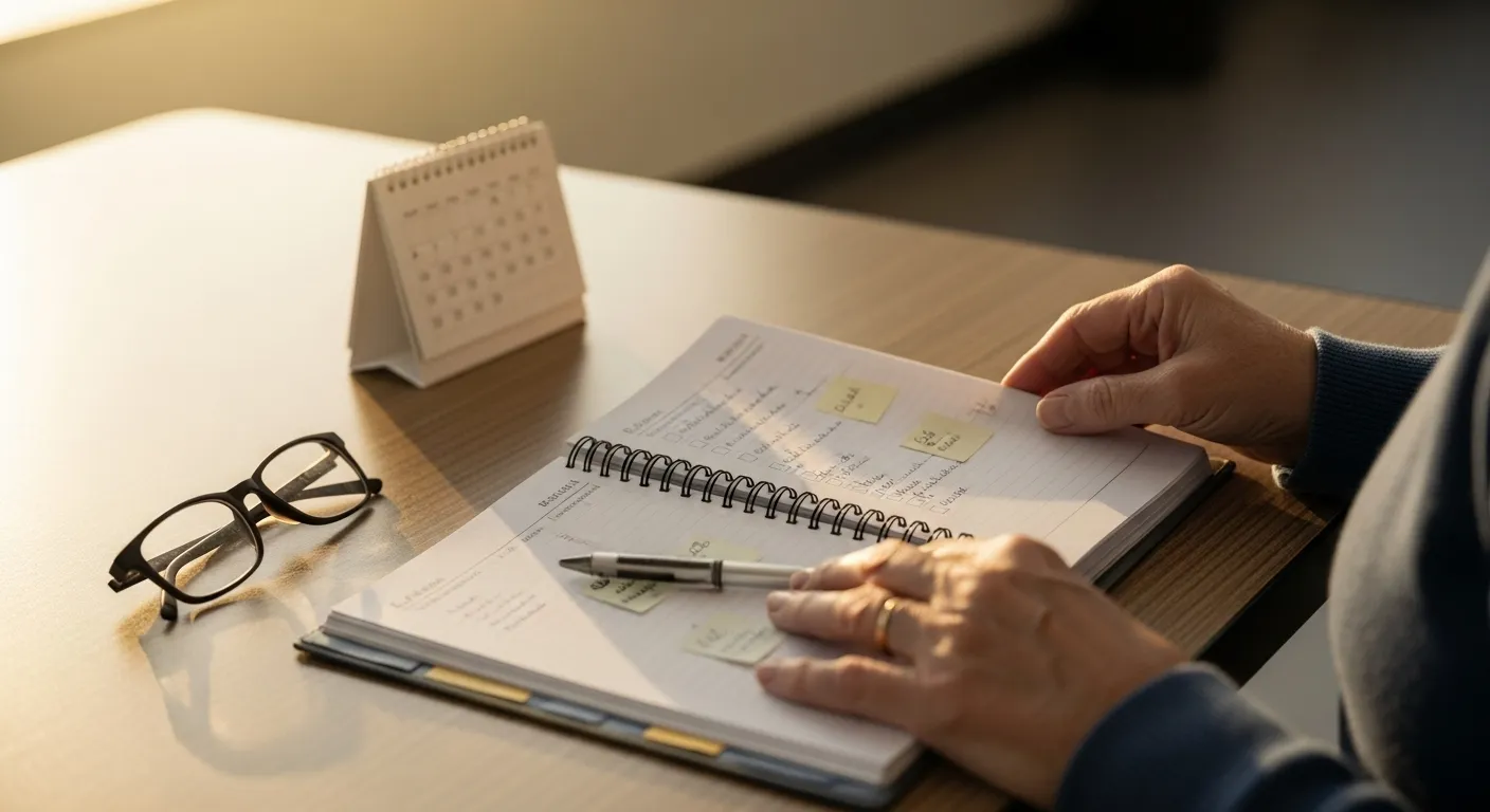 Photo-realistic, senior-friendly scene that visually introduces the section titled 'The Practical Steps: Your Relocation Action Plan'.