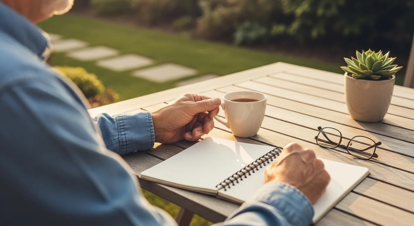 Photo-realistic, senior-friendly scene that visually introduces the section titled 'A Retiree's Scenario: Putting It All Together'.