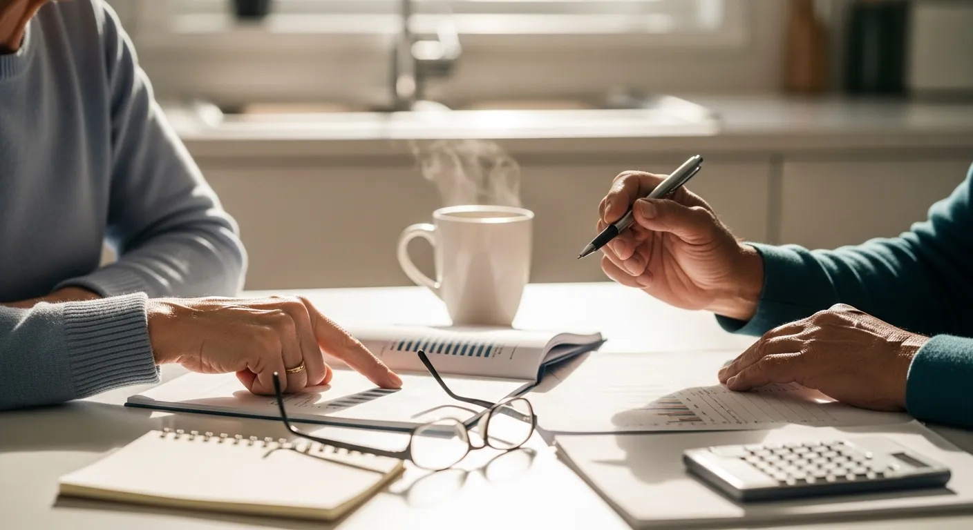 Photo-realistic, senior-friendly scene that visually introduces the section titled 'Frequently Asked Questions About Retirement Taxes'.