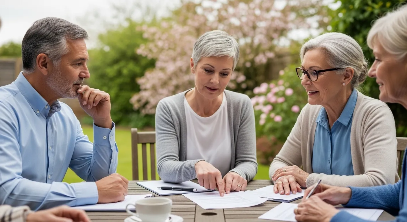 Photo-realistic, senior-friendly scene that visually introduces the section titled 'Frequently Asked Questions (FAQ) About Retirement Costs'.
