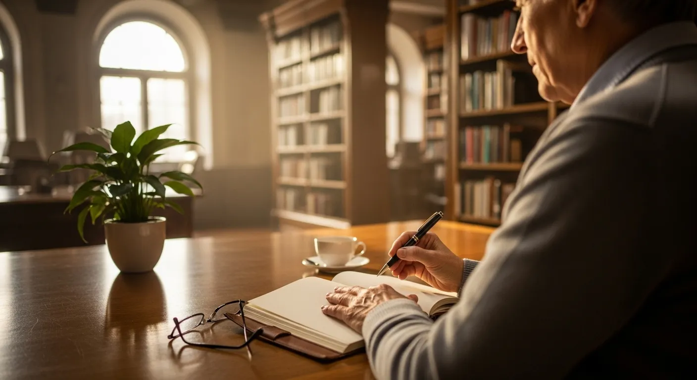Photo-realistic, senior-friendly scene that visually introduces the section titled 'First, Why Do You Want a Retirement Job?'.