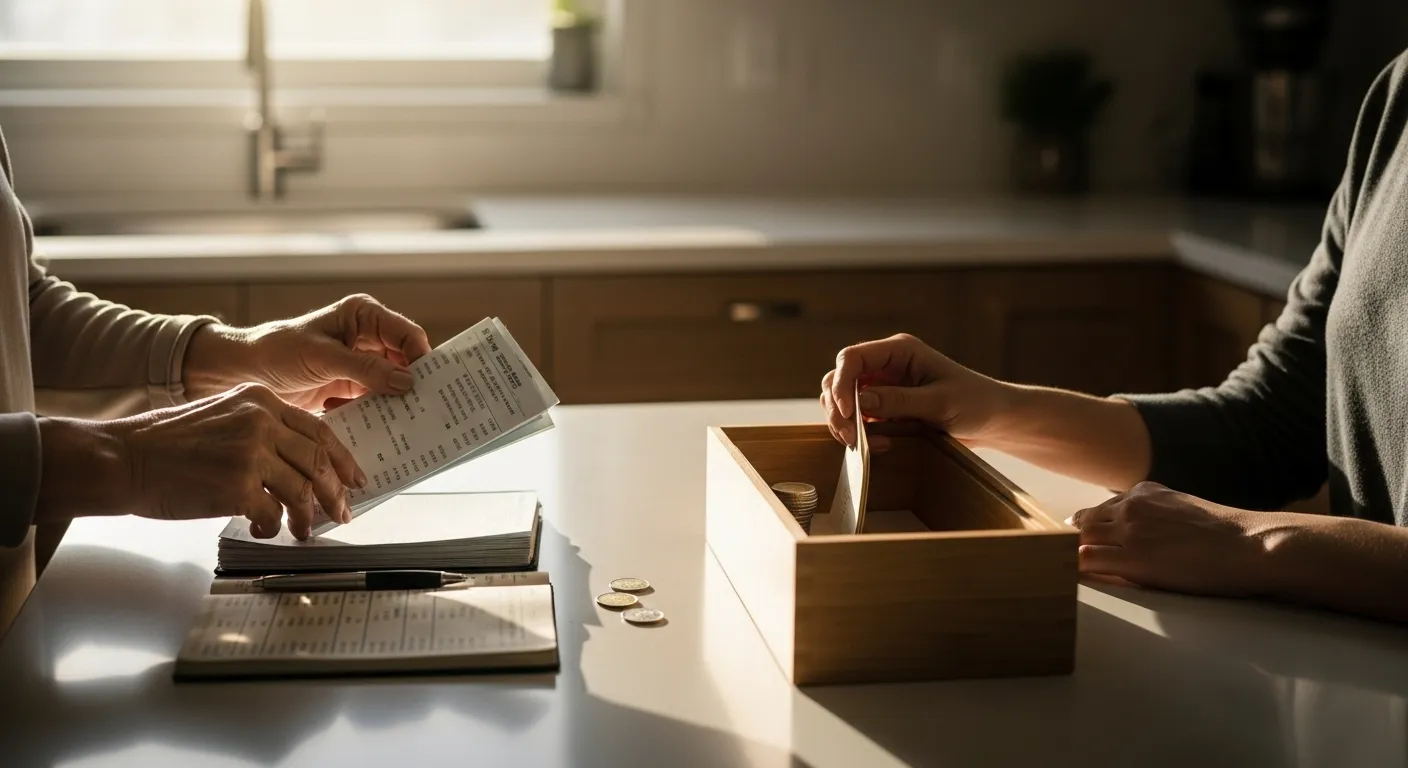 Photo-realistic, senior-friendly scene that visually introduces the section titled '4 Years Out: Master Your Debt and Savings'.