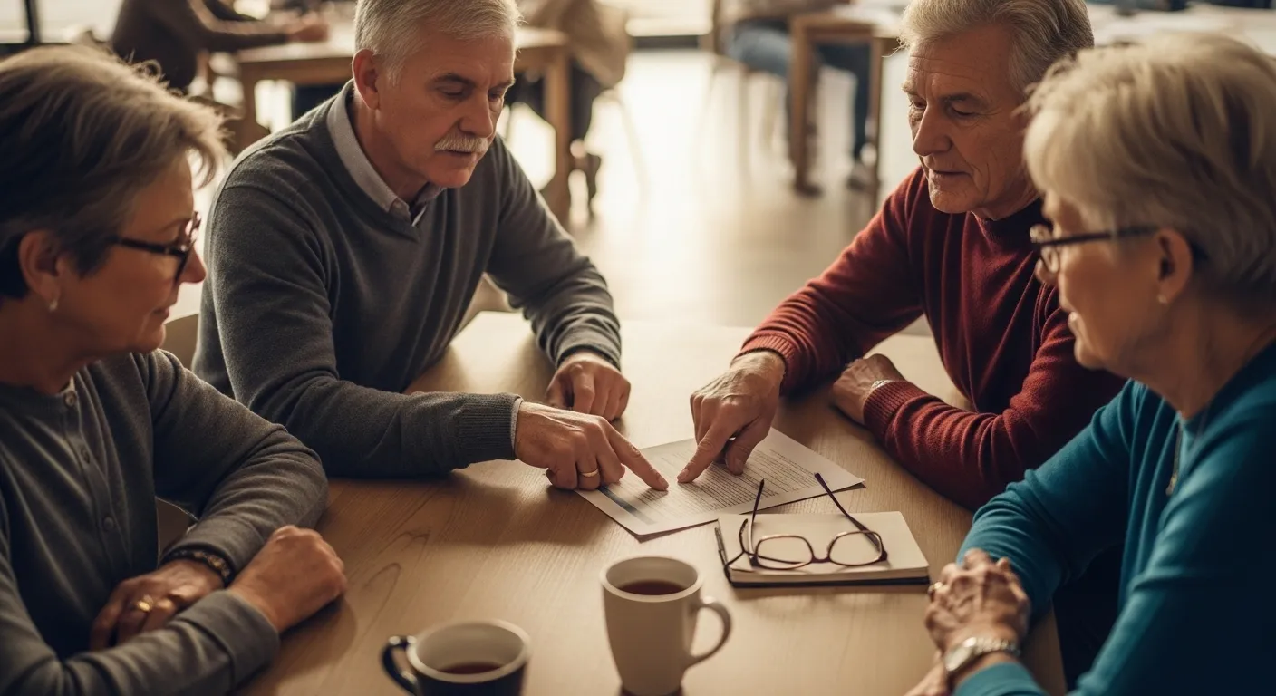 Photo-realistic, senior-friendly scene that visually introduces the section titled '3 Years Out: Deep Dive into Income and Healthcare'.