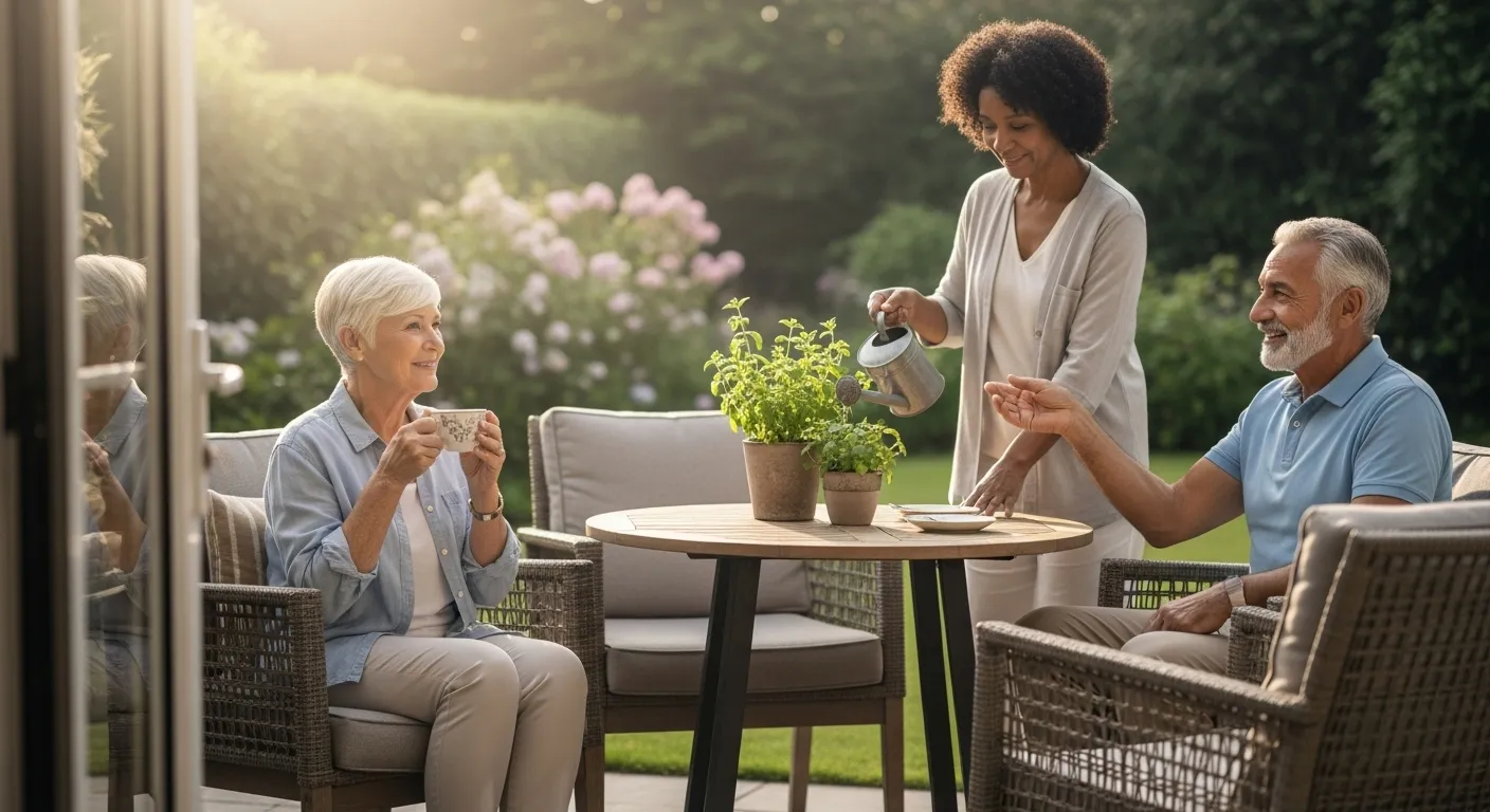 Photo-realistic, senior-friendly scene that visually introduces the section titled 'Your First Year of Retirement: The Transition'.
