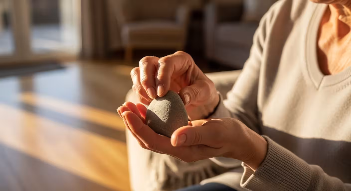 Photo-realistic, senior-friendly scene that visually introduces the section titled 'A Quick Scenario: Barbara Finds Her Purpose'.
