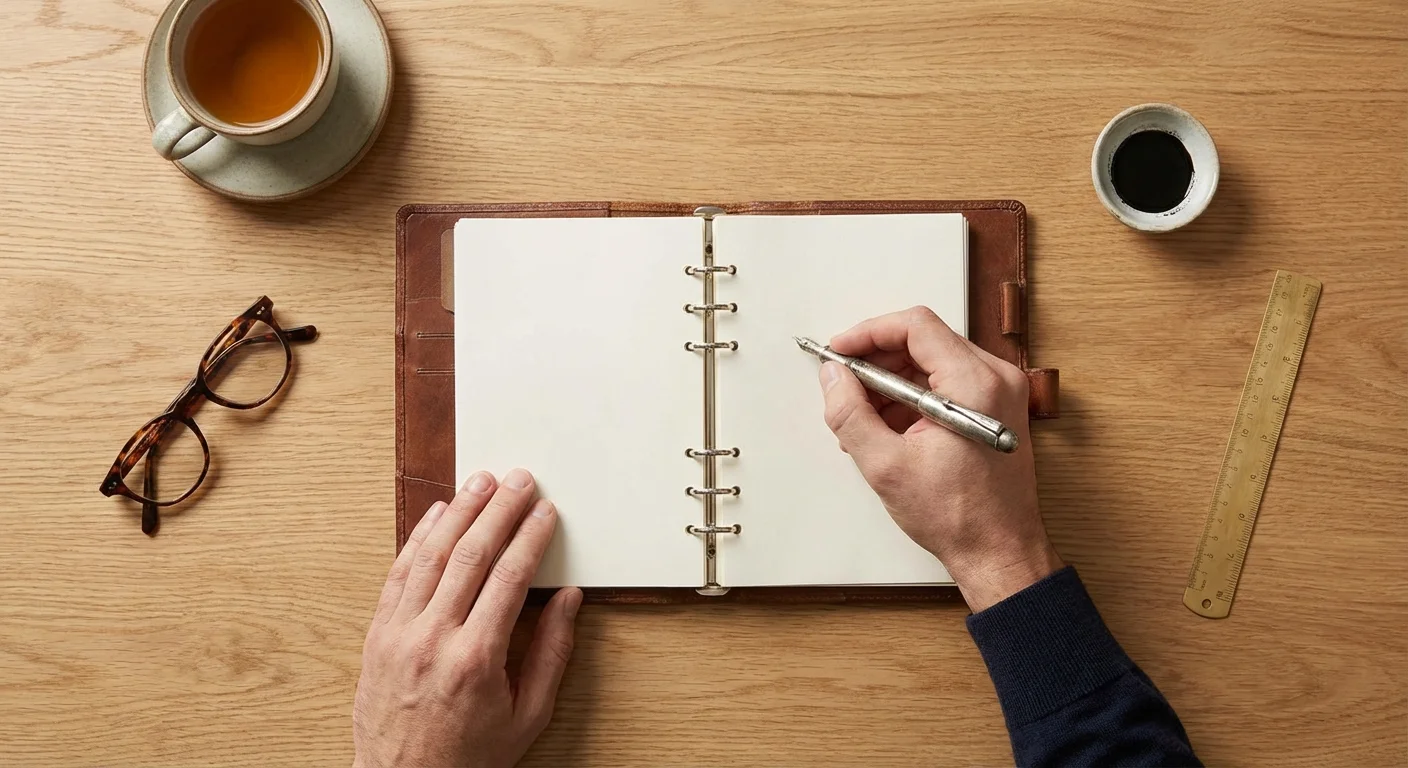 Hands writing in a planner, representing taking action on retirement goals.