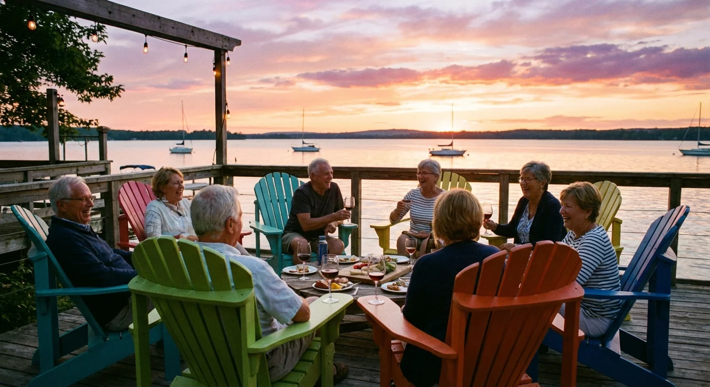 Retirees relaxing at the Memorial Union Terrace in Madison, Wisconsin.