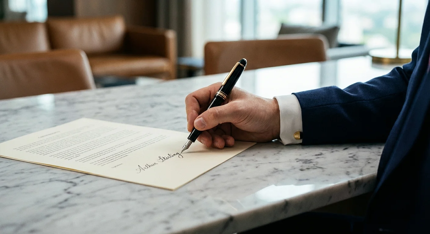 A close-up of a professional signing a document, representing high-earner financial strategies.