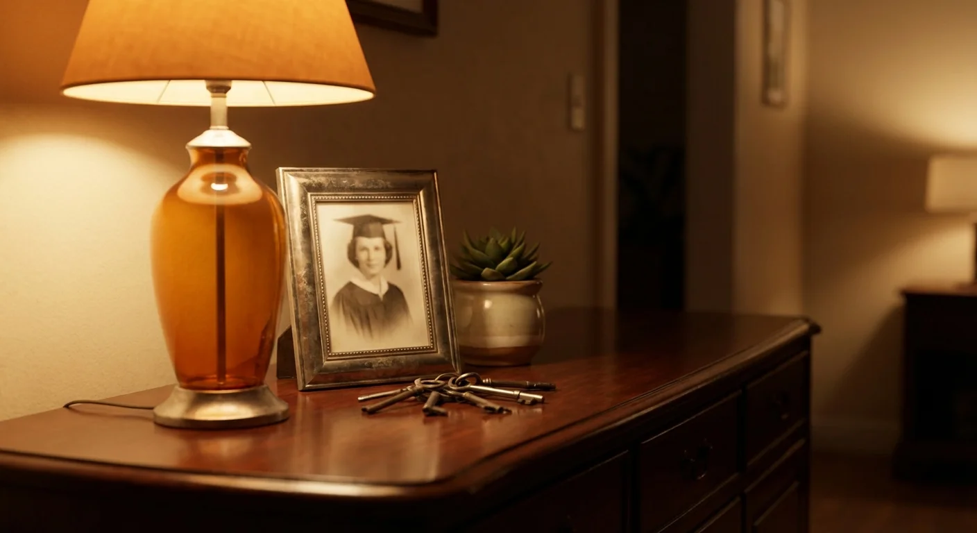 A graduation photo in a silver frame on a table, symbolizing the transition of 529 funds.