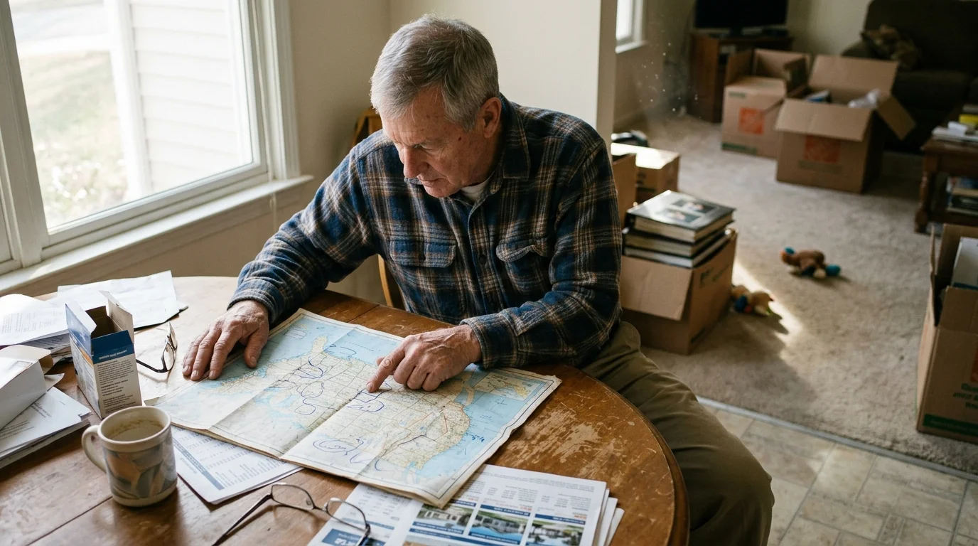 Editorial photograph illustrating: The Great Wealth Migration: Following the Data
