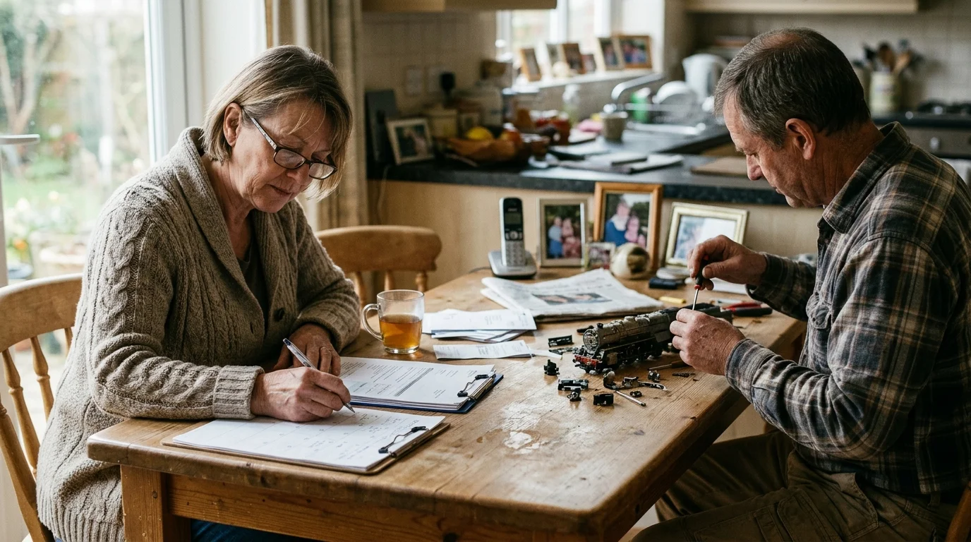 Editorial photograph illustrating: At a Glance: The Power of Asynchronous Retirement